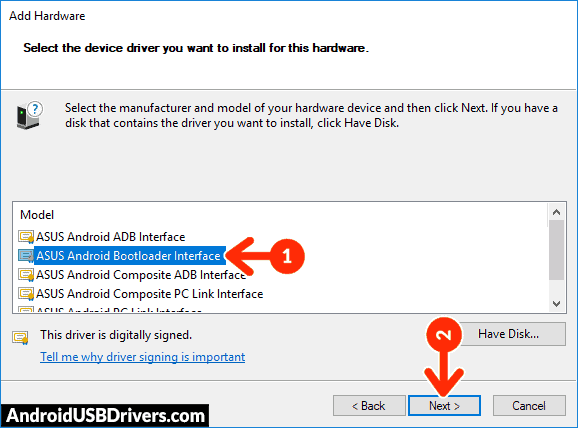 Install ASUS Android Bootloader Interface Driver - Asus Fonepad 8 USB Drivers