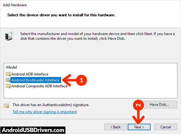 Install Android Bootloader Interface Driver - Asanzo S5 USB Drivers